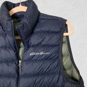 Eddie Bauer‎ Men's M EB650 Down Puffer Vest Navy Lightweight Packable Gorpcore